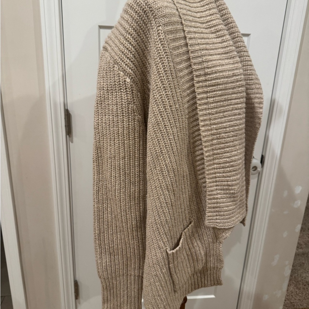 J.Crew 100% Lambswool Shawl Collar Open Cardigan Size XL - Picture 2 of 4